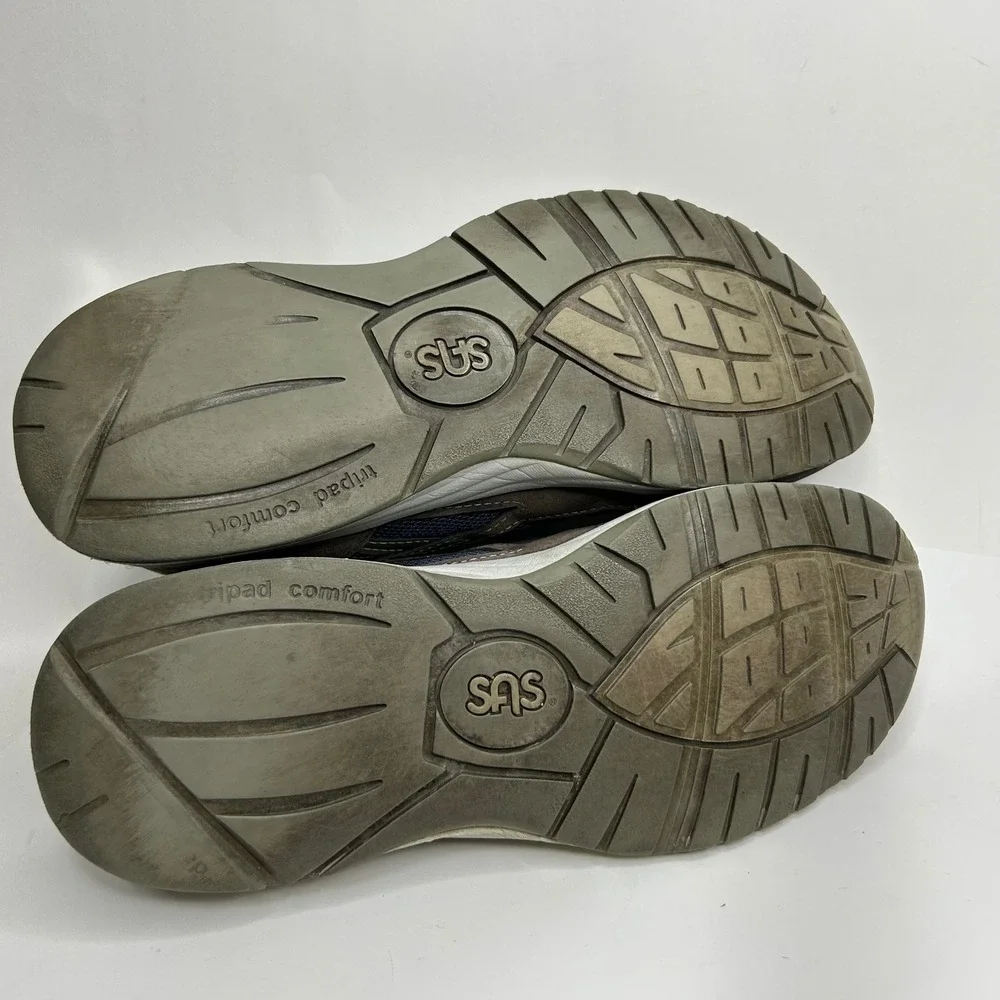 SAS Journey Mens‎ 12 Walking Sneakers Navy Gray Suede Made USA Tripad Comfort
